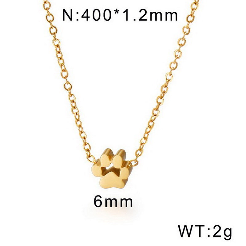 Simple Style Korean Style Animal Paw Print Titanium Steel Plating Bracelets Earrings Necklace