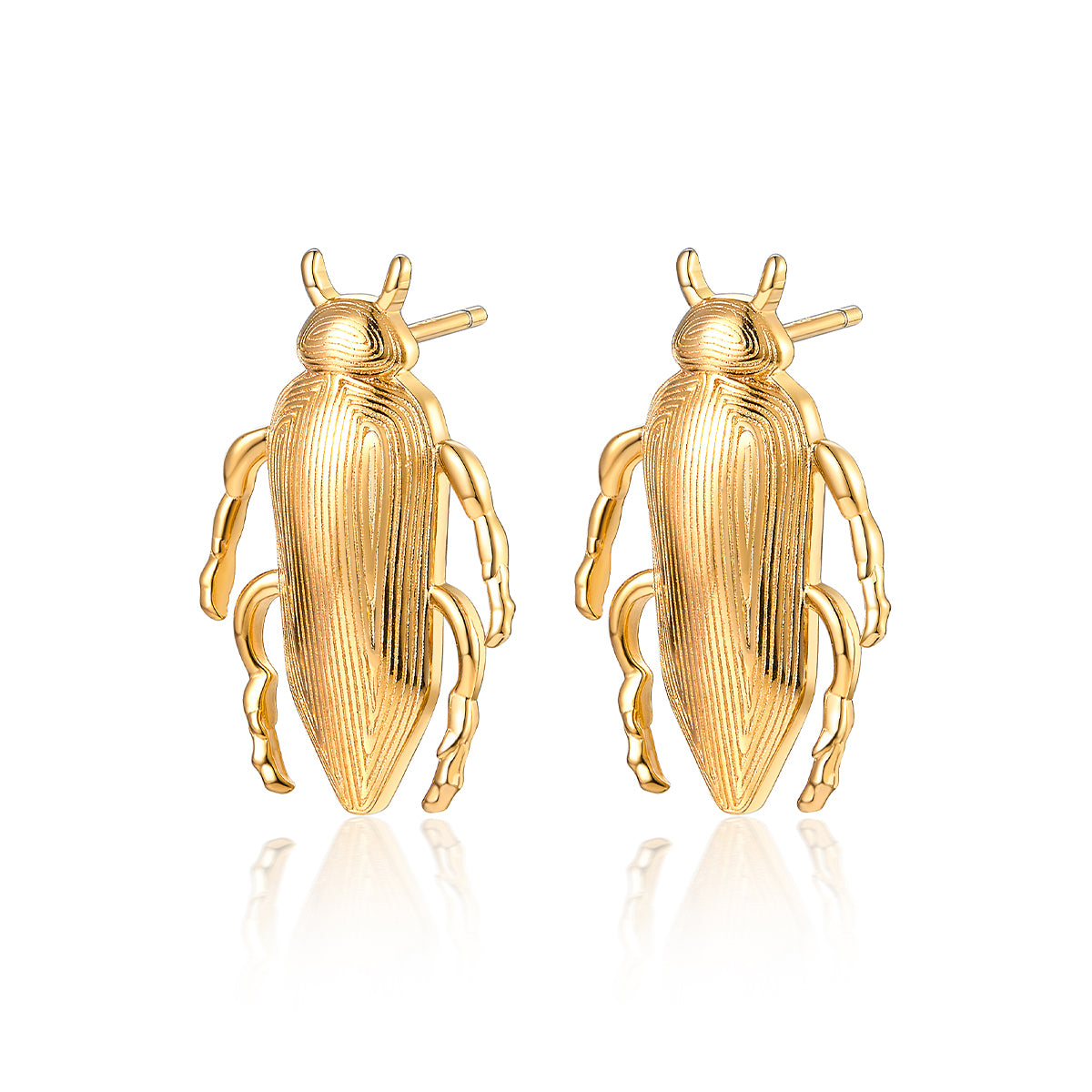 1 Pair Vintage Style Exaggerated Cool Style Insect Plating Sterling Silver 18k Gold Plated Ear Studs