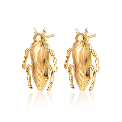 1 Pair Vintage Style Exaggerated Cool Style Insect Plating Sterling Silver 18k Gold Plated Ear Studs