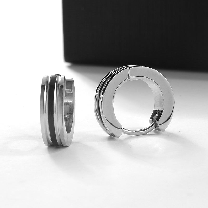 1 Pair Classic Style Round Polishing Plating Stainless Steel Earrings