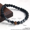 Classic Style Round Stainless Steel Natural Stone Bracelets