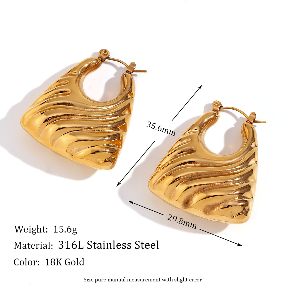 1 Pair Simple Style Classic Style Solid Color Plating Stainless Steel 18k Gold Plated Earrings