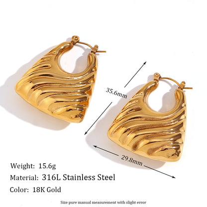 1 Pair Simple Style Classic Style Solid Color Plating Stainless Steel 18k Gold Plated Earrings