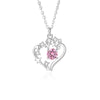 Lady Heart Shape Sterling Silver Plating Inlay Zircon Pendant Necklace