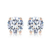 Simple Style Geometric Sterling Silver Gra Plating Inlay Moissanite Silver Plated Ear Studs