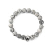 Casual Retro Skull Stainless Steel Agate Ore Beaded Unisex Bracelets