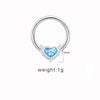 1 Piece Nose Rings & Studs Cute Sweet Heart Shape Stainless Steel Plating Inlay Opal Nose Ring