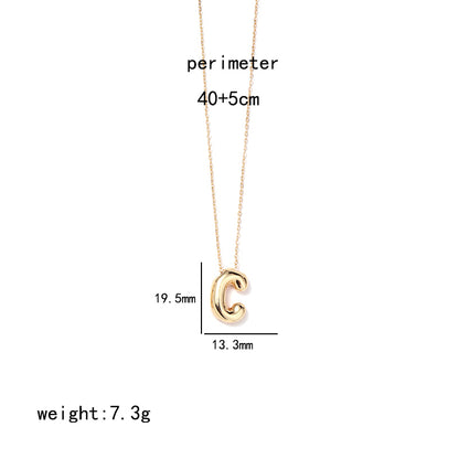 Ig Style Simple Style Letter Stainless Steel Copper Polishing Plating 18k Gold Plated Pendant Necklace