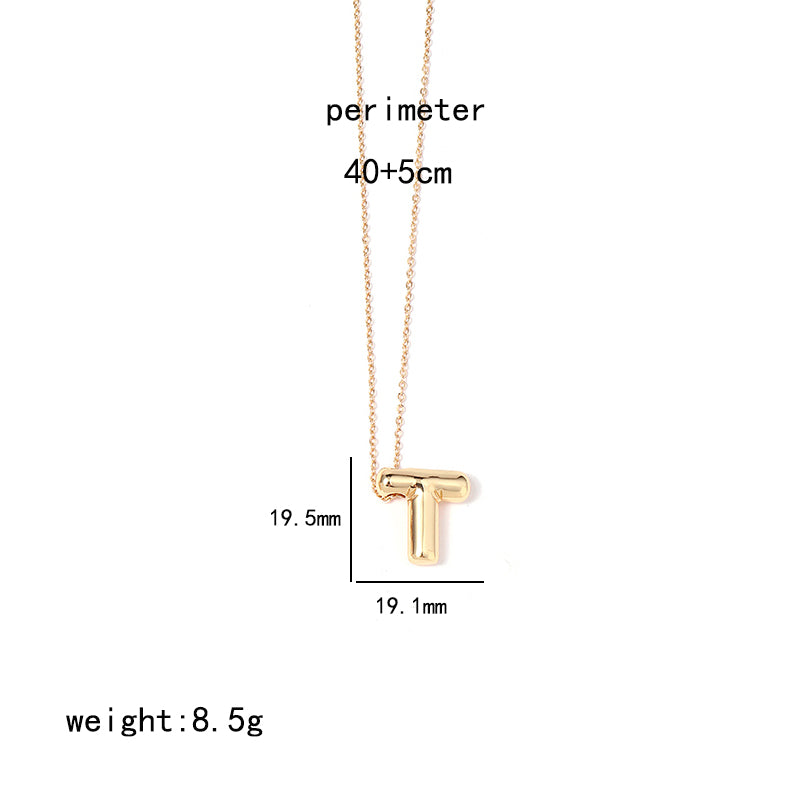 Ig Style Simple Style Letter Stainless Steel Copper Polishing Plating 18k Gold Plated Pendant Necklace