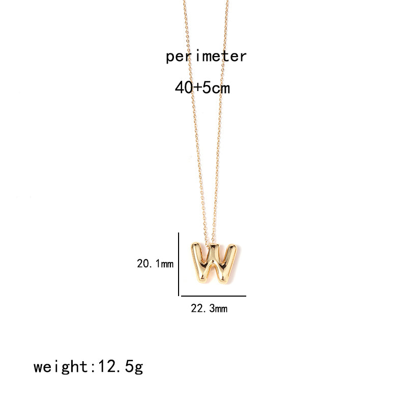 Ig Style Simple Style Letter Stainless Steel Copper Polishing Plating 18k Gold Plated Pendant Necklace