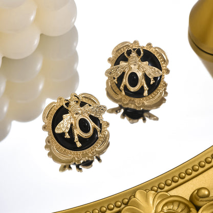 1 Pair Vintage Style Animal Plating Inlay Alloy Resin Gold Plated Ear Studs