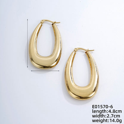 1 Pair Ig Style Simple Style Solid Color Plating Stainless Steel Gold Plated Earrings