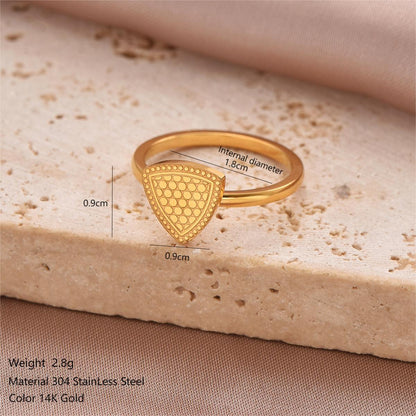 Simple Style Solid Color Classic Style Cross Heart Shape Crown Stainless Steel 14k Gold Plated Rings