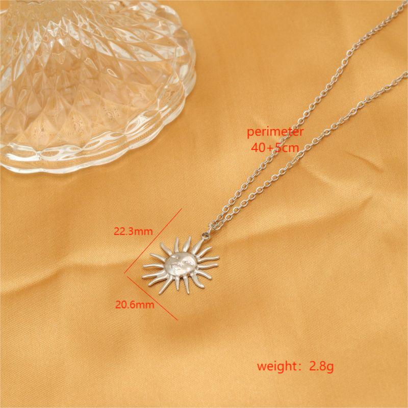 Simple Style Sun Stainless Steel Plating 18k Gold Plated Pendant Necklace