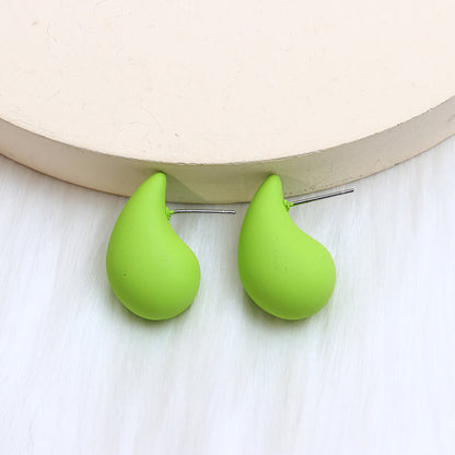 1 Pair Simple Style Water Droplets Spray Paint Arylic Ear Studs