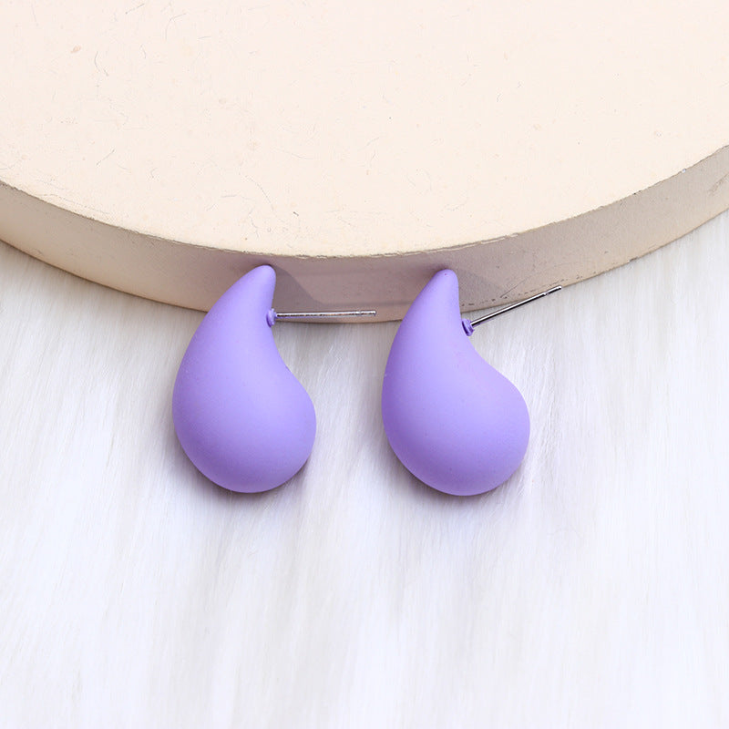 1 Pair Simple Style Water Droplets Spray Paint Arylic Ear Studs