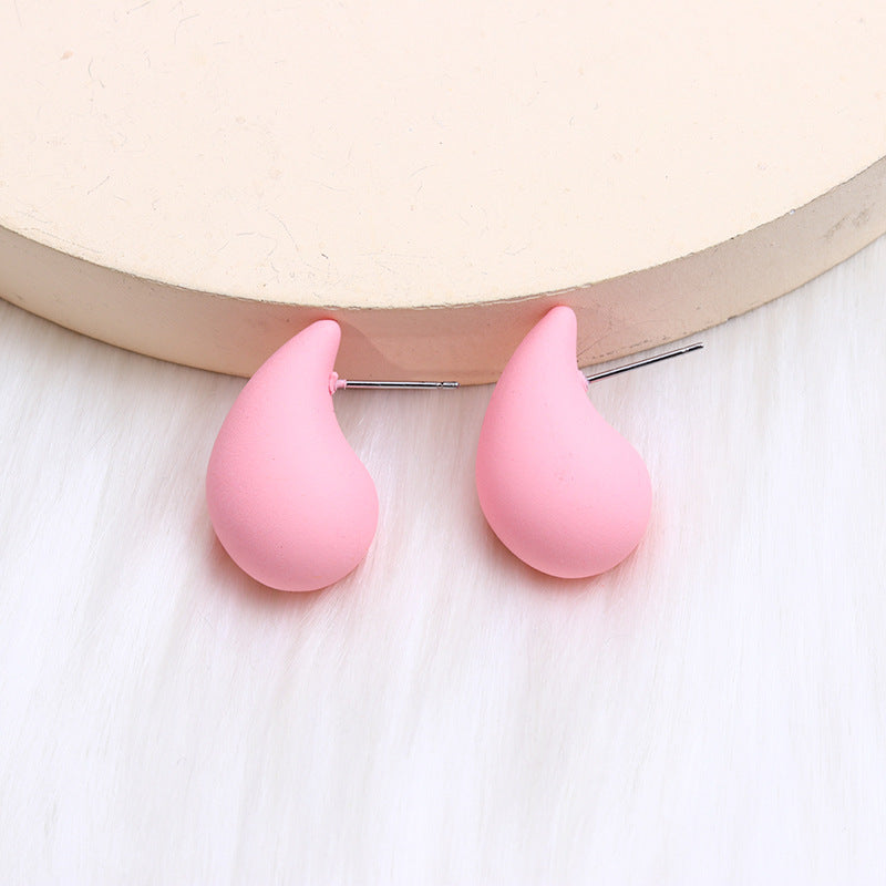 1 Pair Simple Style Water Droplets Spray Paint Arylic Ear Studs