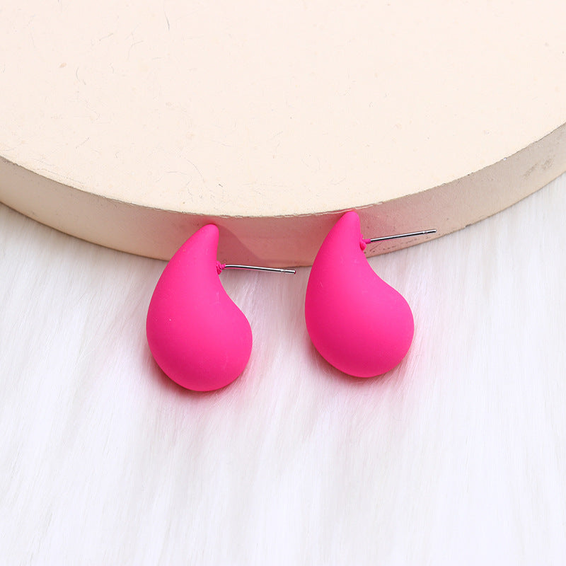 1 Pair Simple Style Water Droplets Spray Paint Arylic Ear Studs