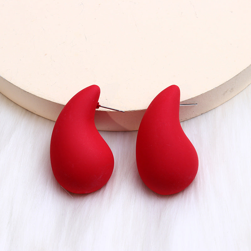 1 Pair Simple Style Water Droplets Spray Paint Arylic Ear Studs