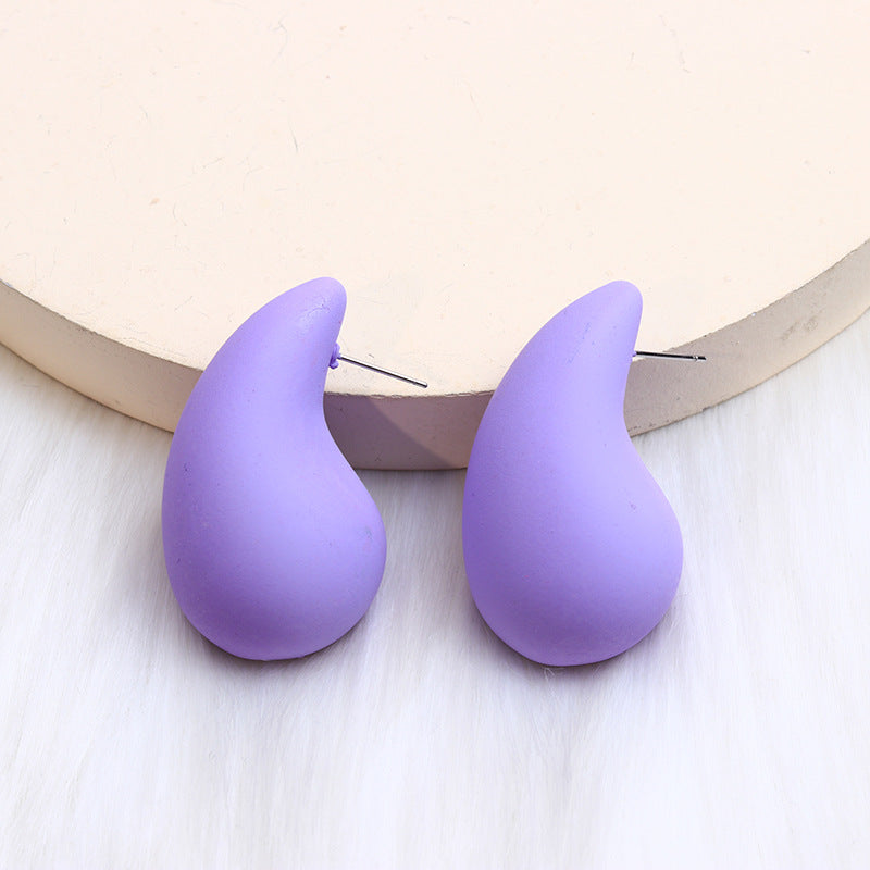 1 Pair Simple Style Water Droplets Spray Paint Arylic Ear Studs