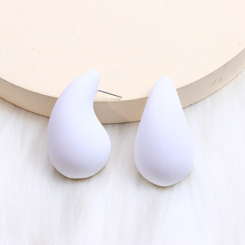 1 Pair Simple Style Water Droplets Spray Paint Arylic Ear Studs