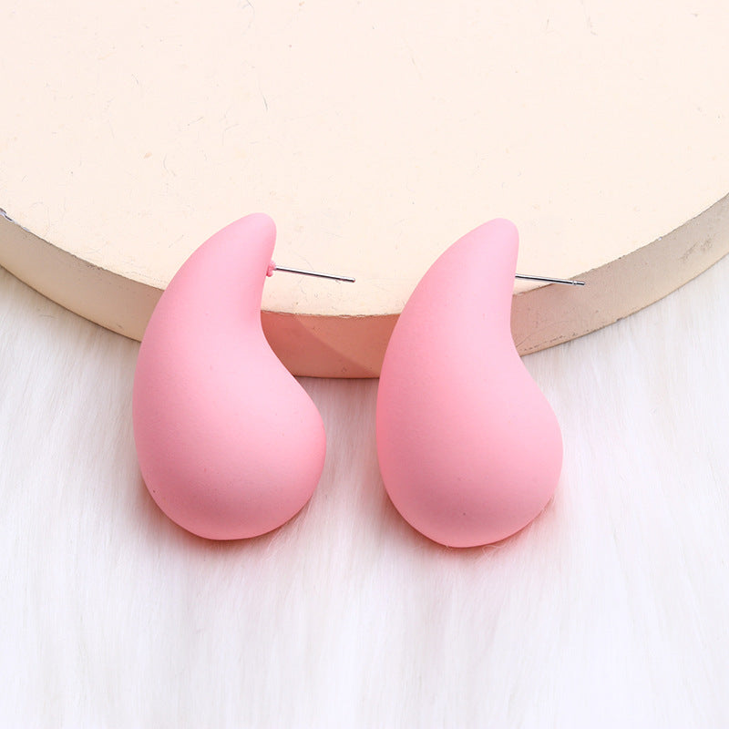 1 Pair Simple Style Water Droplets Spray Paint Arylic Ear Studs