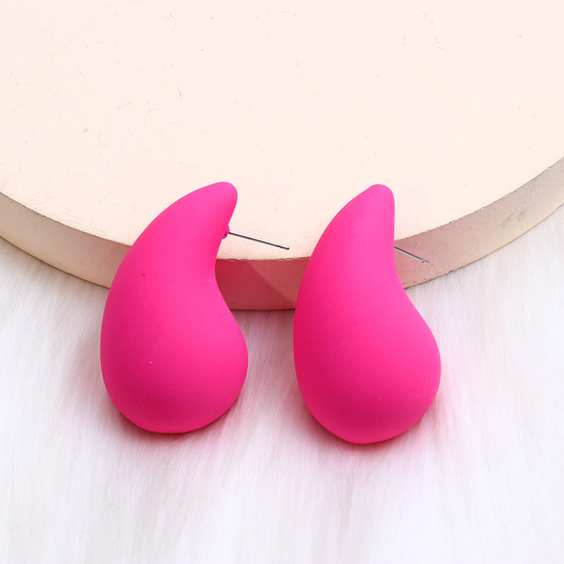 1 Pair Simple Style Water Droplets Spray Paint Arylic Ear Studs