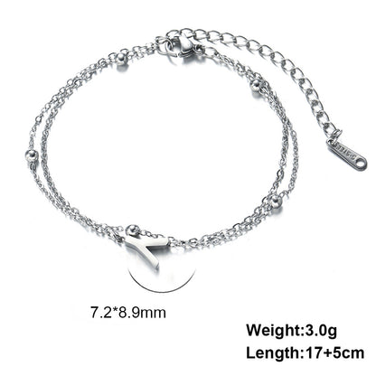 Simple Style Letter Stainless Steel Plating Bracelets