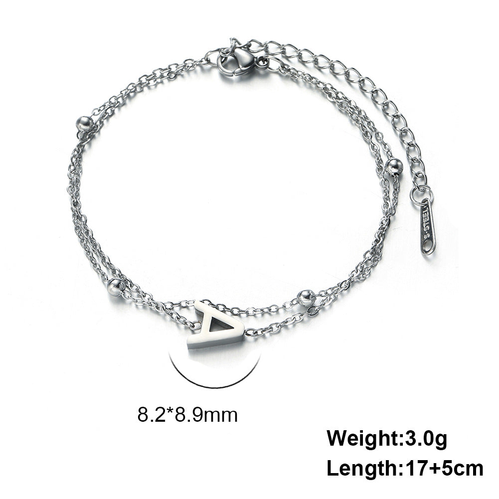 Simple Style Letter Stainless Steel Plating Bracelets