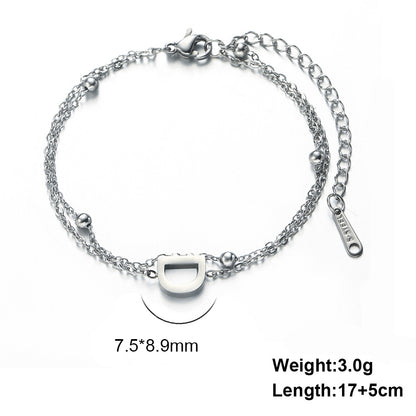 Simple Style Letter Stainless Steel Plating Bracelets