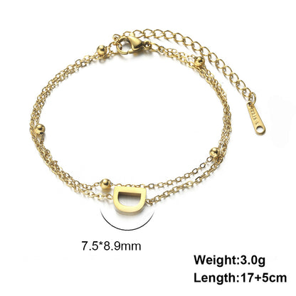 Simple Style Letter Stainless Steel Plating Bracelets