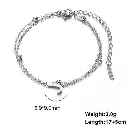 Simple Style Letter Stainless Steel Plating Bracelets