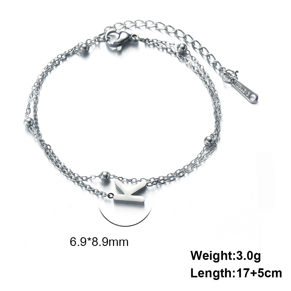 Simple Style Letter Stainless Steel Plating Bracelets