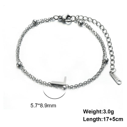 Simple Style Letter Stainless Steel Plating Bracelets