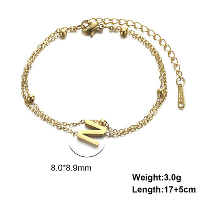 Simple Style Letter Stainless Steel Plating Bracelets