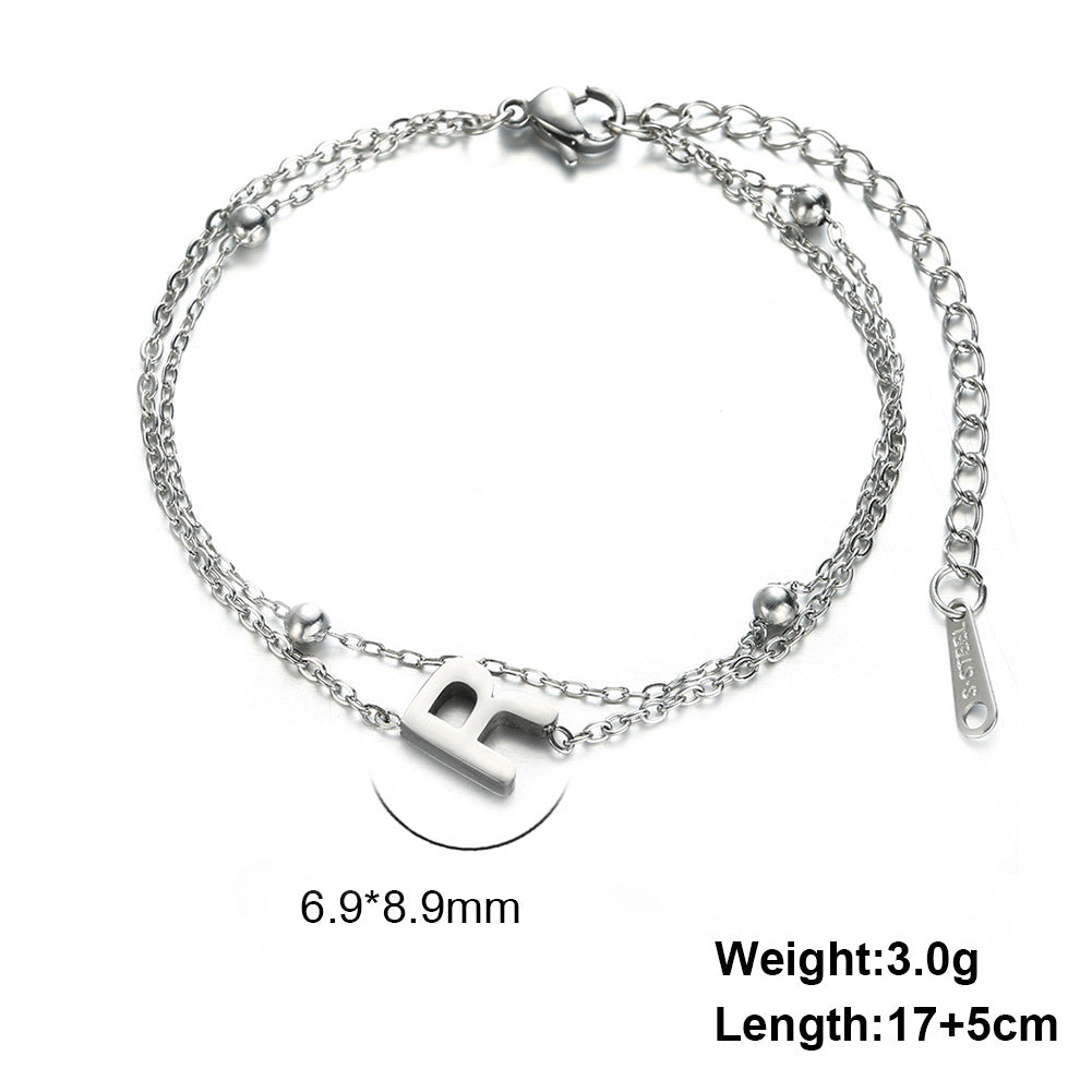 Simple Style Letter Stainless Steel Plating Bracelets