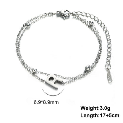 Simple Style Letter Stainless Steel Plating Bracelets