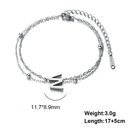 Simple Style Letter Stainless Steel Plating Bracelets