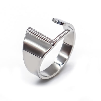 Vintage Style Geometric Letter Alloy Plating Unisex Open Rings