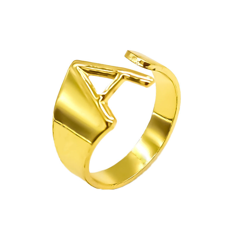 Vintage Style Geometric Letter Alloy Plating Unisex Open Rings