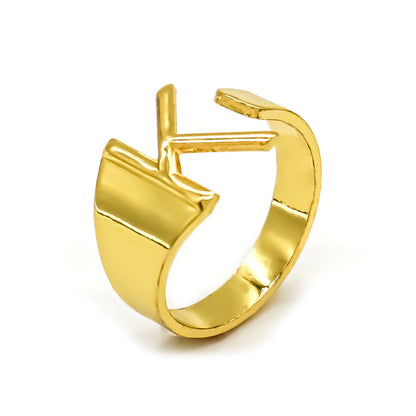 Vintage Style Geometric Letter Alloy Plating Unisex Open Rings