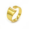 Vintage Style Geometric Letter Alloy Plating Unisex Open Rings