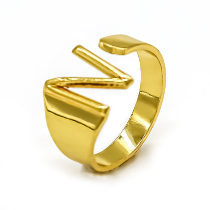 Vintage Style Geometric Letter Alloy Plating Unisex Open Rings