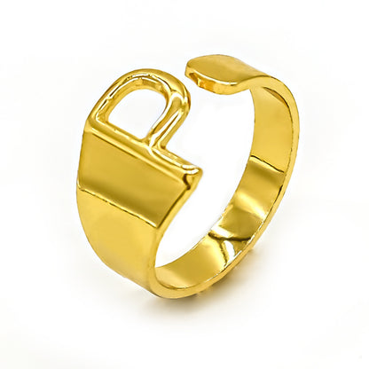 Vintage Style Geometric Letter Alloy Plating Unisex Open Rings