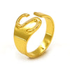 Vintage Style Geometric Letter Alloy Plating Unisex Open Rings