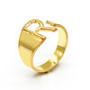 Vintage Style Geometric Letter Alloy Plating Unisex Open Rings