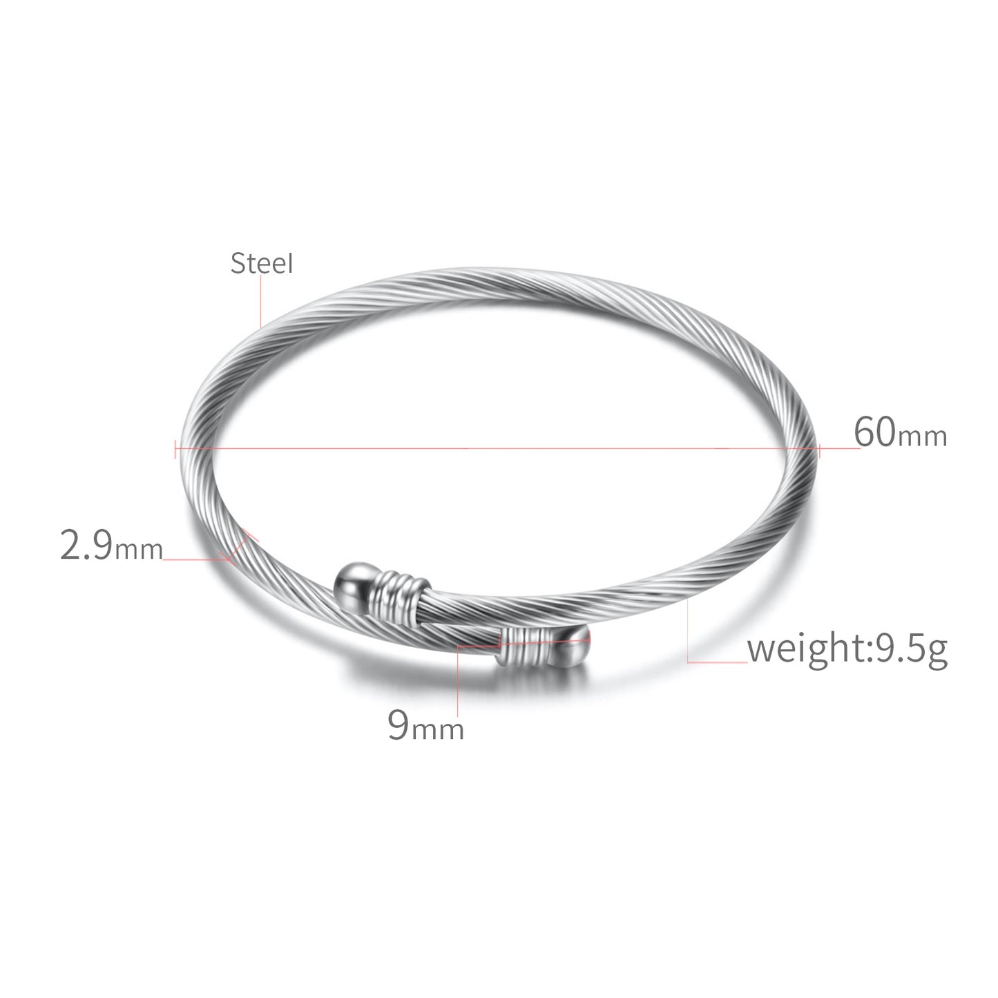 Simple Style Geometric Stainless Steel Plating Bangle