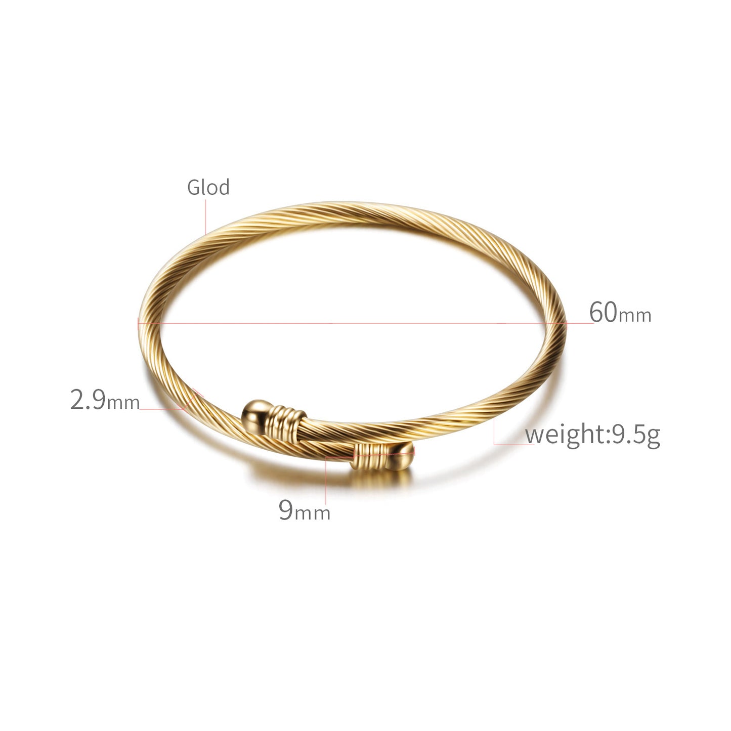 Simple Style Geometric Stainless Steel Plating Bangle