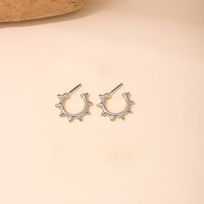 Wholesale Jewelry Punk Simple Style Gear Alloy Ear Studs