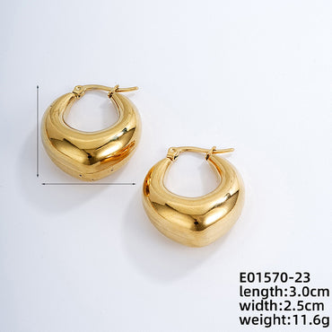 1 Pair Ig Style Simple Style Solid Color Plating Stainless Steel Gold Plated Earrings